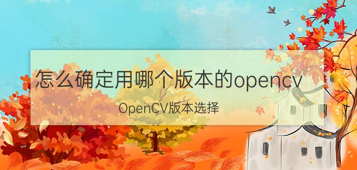 怎么确定用哪个版本的opencv OpenCV版本选择